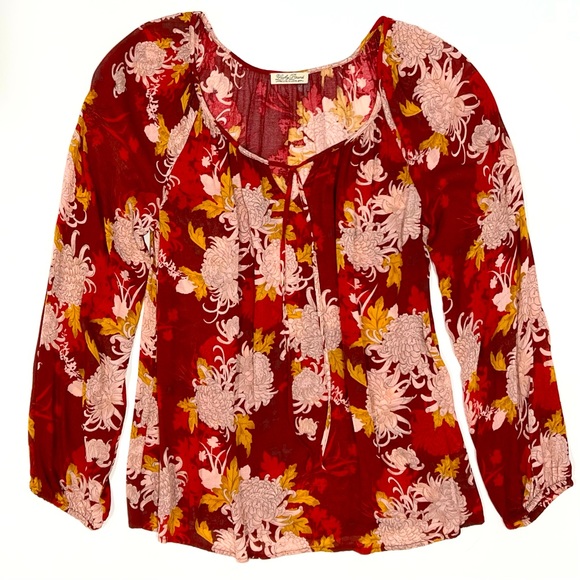 Lucky Brand Tops - Lucky Brand Floral Balloon Sleeves